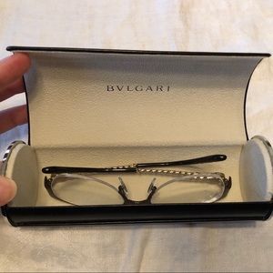- Bvlgari Dk Br/Black & Gold Chain Eyeglasses